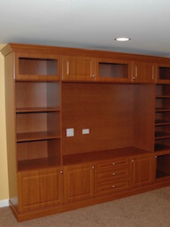Media Center with Crown and Base Molding