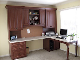Home Office Cocoa Cherry White Countertop